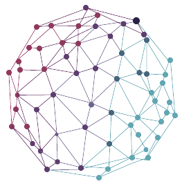 Sphere connected with colored dots