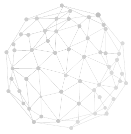 Sphere connected with gray dots